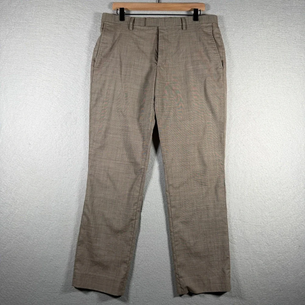 Banana Republic Mens Slim Fit Wool Blend Light Brown Dress Pants 33x30 485886